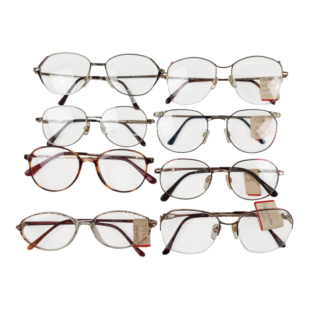 Lot of 8 Vintage Eyeglasses Frames NOS Mix Resellers Round Oversized